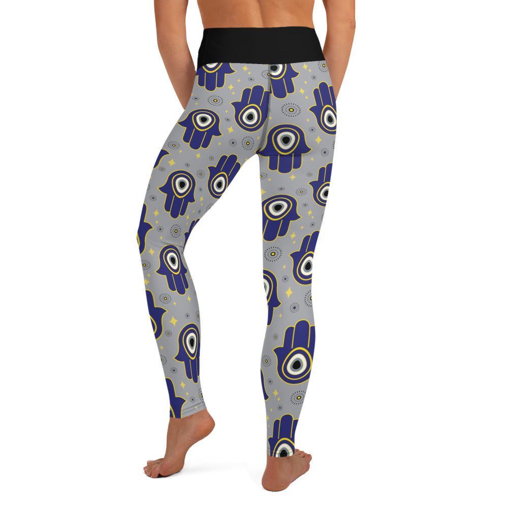 Chamsa Yoga Leggings - Serenity Meets Symbolism