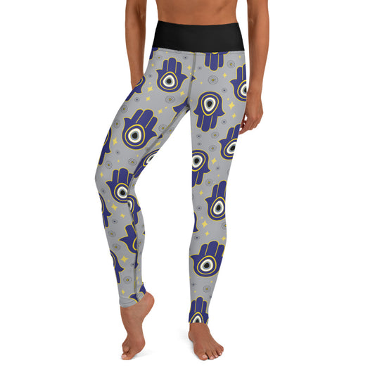 Chamsa Yoga Leggings - Serenity Meets Symbolism
