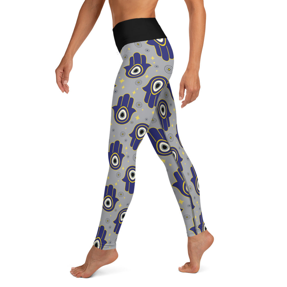 Chamsa Yoga Leggings - Serenity Meets Symbolism