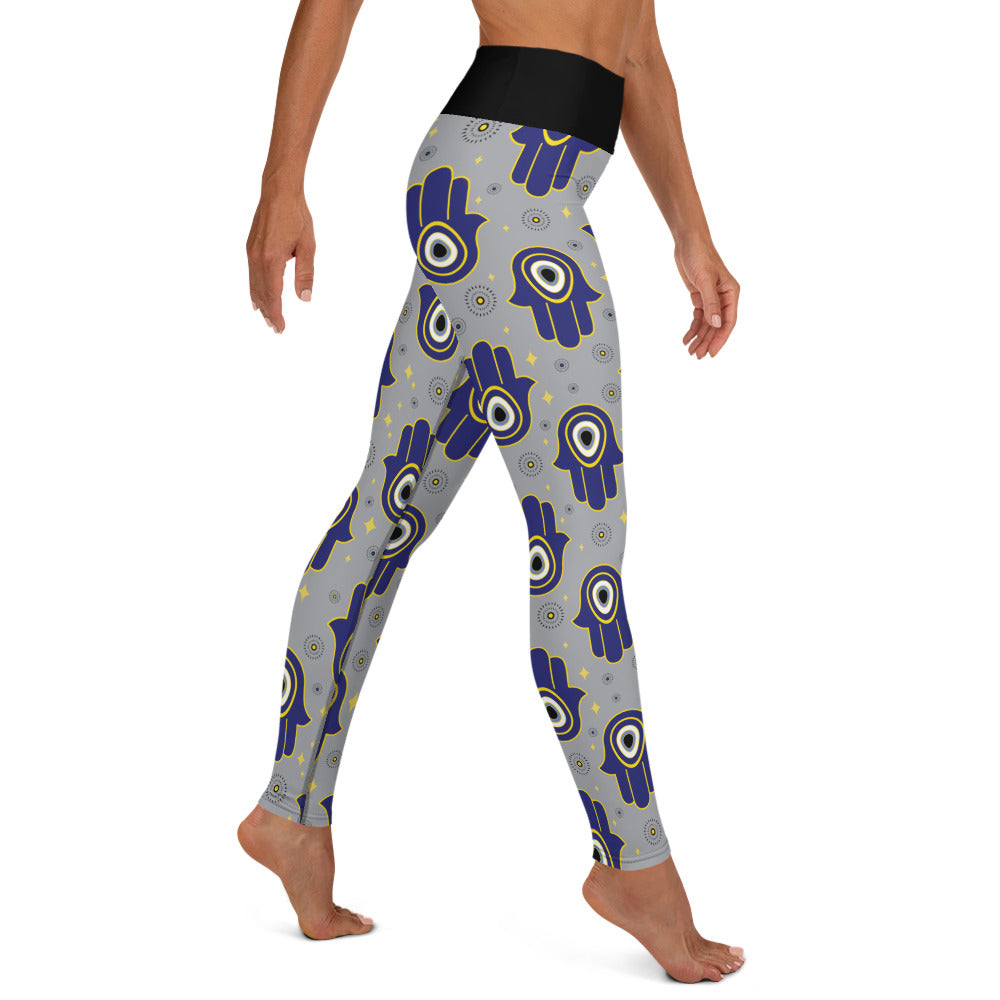 Chamsa Yoga Leggings - Serenity Meets Symbolism