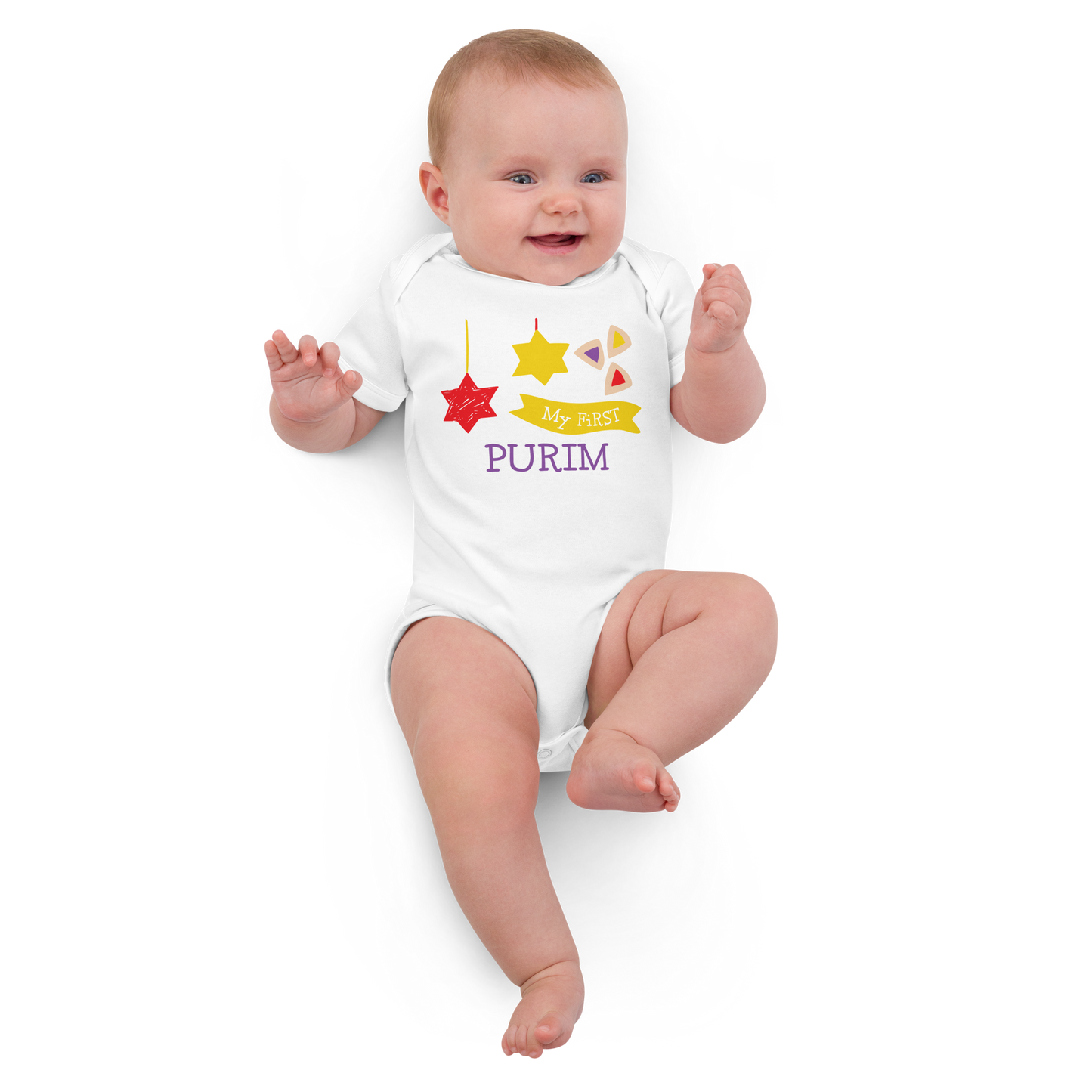 My First Purim Organic Cotton Baby Bodysuit