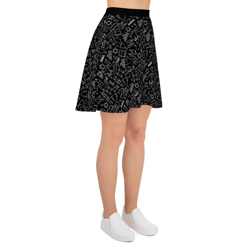 Black and White Shabbat Skater Skirt