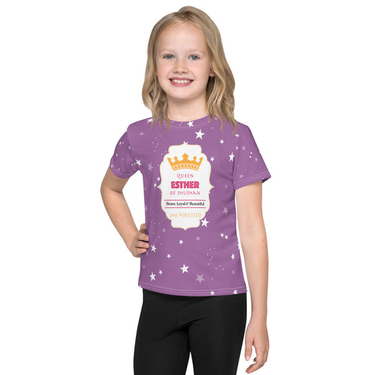 Empowered Queen Esther Kids Tee - Celebrating Feminist Heroes of Purim!