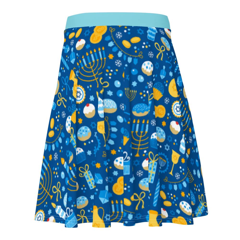 Chanukah Donuts and Dreidels Skater Skirt