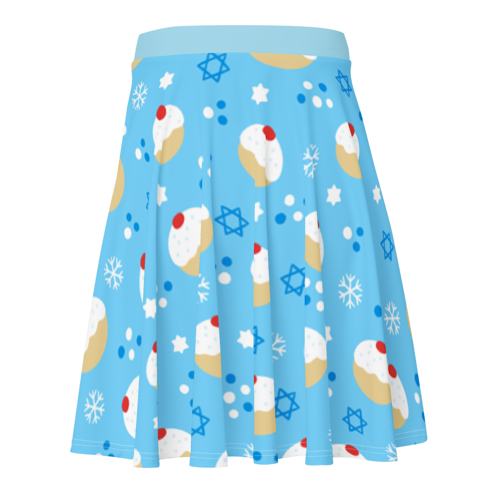 Chanukah Snowflakes and Donuts Skater Skirt