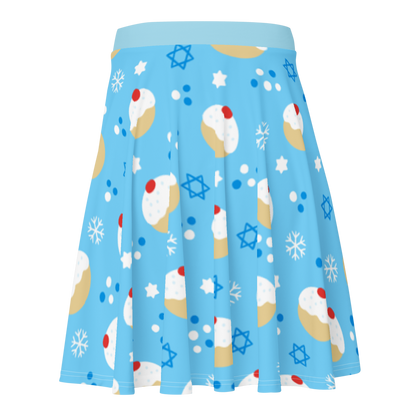 Chanukah Snowflakes and Donuts Skater Skirt