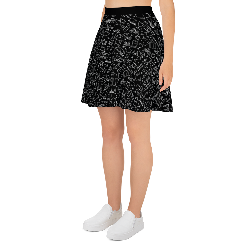 Black and White Shabbat Skater Skirt