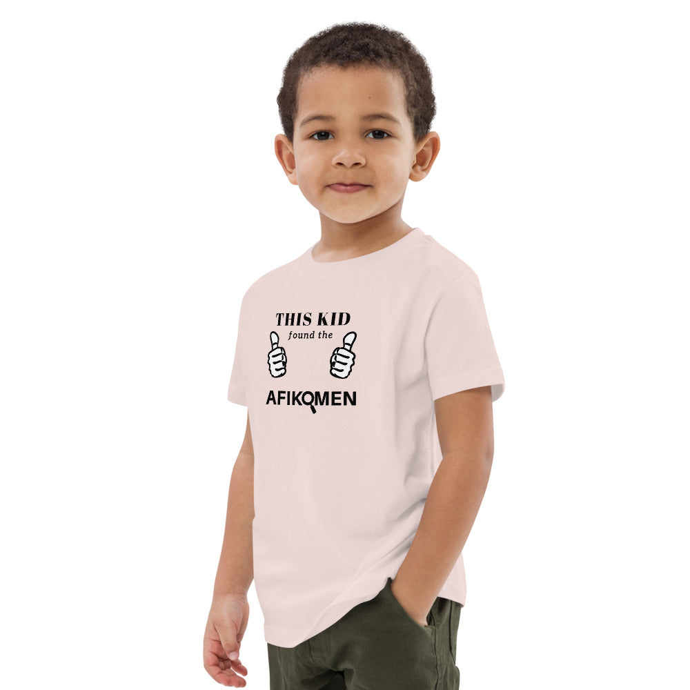 This Kid Found the Afikoman" Organic Cotton Kids T-Shirt - Celebrate Passover Victory!
