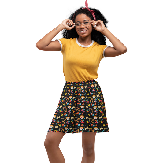 Purim Party Skater Skirt - Spin into the Festive Spirit!"  Product Description: